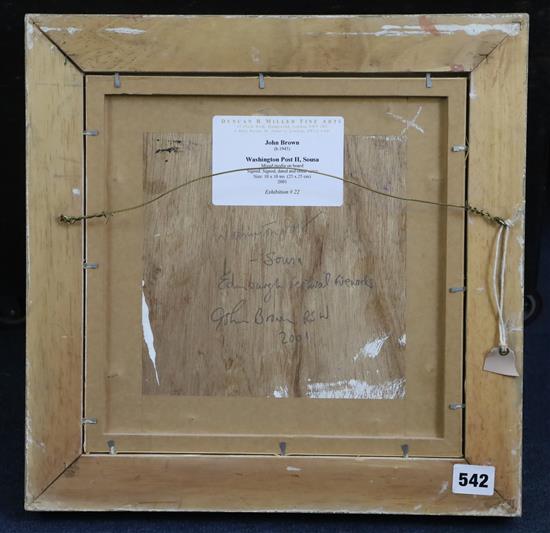 § John Brown (b. 1945) Washington Post II, Sousa 9 x 9.25in.
